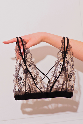 Atelier Amour Après Minuit Triangle Bra Beige & Black