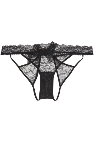 Aubade Boîte à Désir Open Cheeky Lace Brief Black | French Lingerie