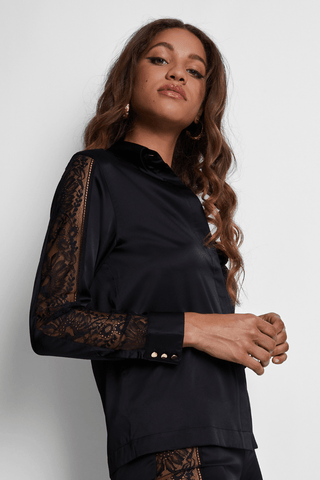 Aubade Midnight Whisper Blouse & Trousers Black