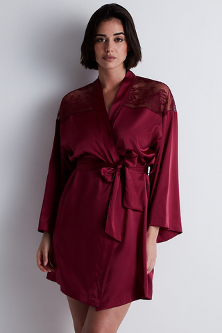 Aubade Midnight Whisper Kimono Crimson Red