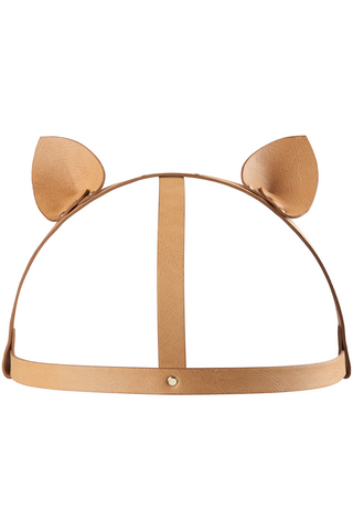 Bijoux Indiscrets Maze Vegan Leather Cat Ear Head Harness Brown