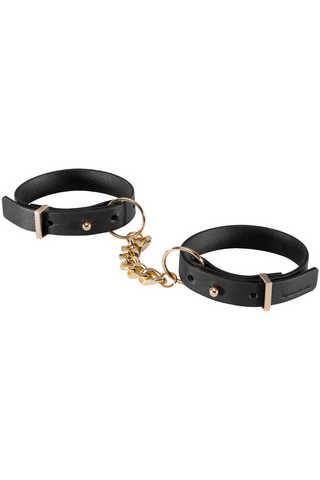 Bijoux Indiscrets Maze Vegan Leather Thin Handcuffs Black