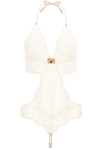 Bracli Sydney Double Pearl Lace Bodysuit Ivory - Lace Bodies