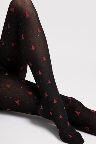 FiORE Be Merry Tights 40 Denier Black/Red