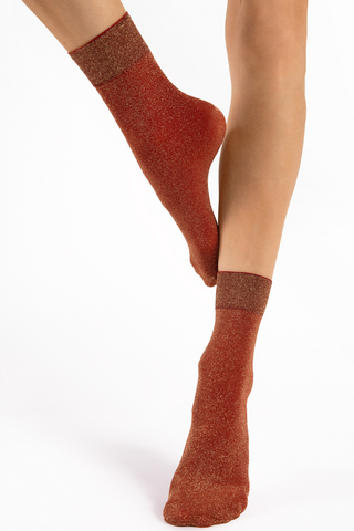 FiORE Brillo Shimmer Socks Redhead & Gold 60 Denier