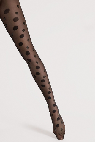 FiORE Bubbles Patterned Tights Black/Gold 20 Denier