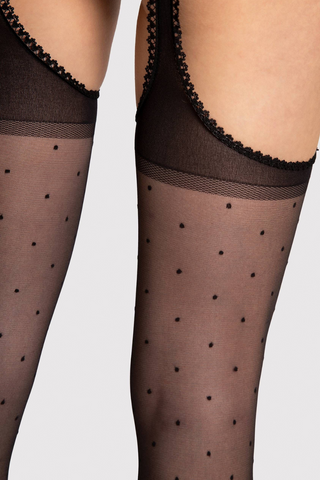 FiORE Sensual Amore Mio Dot Pattern Suspender Tights 20 Denier