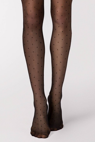 FiORE Sensual Amore Mio Dot Pattern Suspender Tights 20 Denier