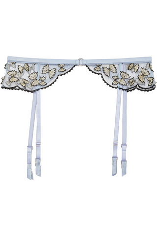 Fleur Du Mal Farfalle Embroidery Suspender Belt Ice Queen