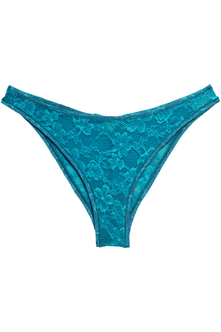 Fleur Du Mal Le Stretch Lace Cheeky Brief Aquamarine - Naughty Knickers