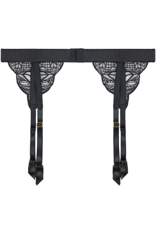 Fleur of England Roxy Suspender Belt Black | British Lingerie