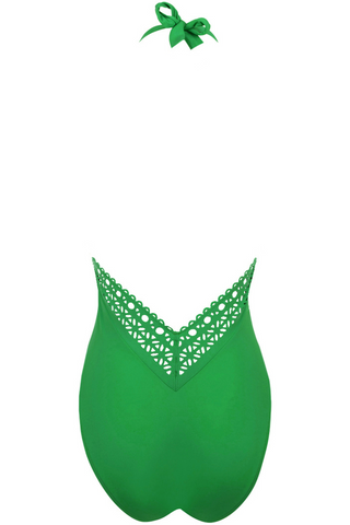 Lise Charmel Light Green Plunging Halter Swimsuit Ajourage Couture