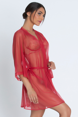 Lise Charmel Sheer Red Mid-Length Robe | Eblouissant Eros