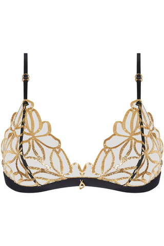 Lise Charmel Eclats d’or Wireless Triangle Bra Black & Gold