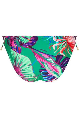 Green Tropical Print Tie Side Bikini Bottom Lise Charmel Paradis Sauvage