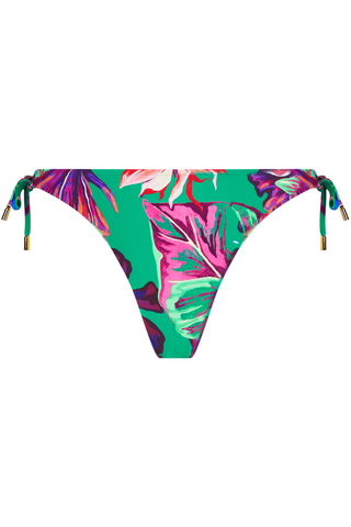 Green Tropical Print Tie Side Bikini Bottom Lise Charmel Paradis Sauvage