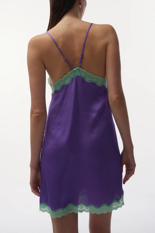 Love Stories Willow Satin Slip Dress Purple