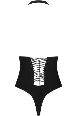 Maison Close Black Halterneck Thong Bodysuit - Nuit Infinie