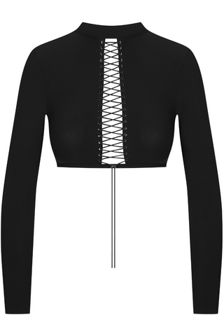 Maison Close Black Long Sleeve Top | Nuit Infinie