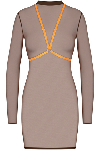 Maison Close Corps à Corps Dress with Harness Brown