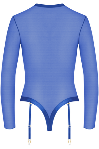 Maison Close Corps à Corps Long Sleeved Thong Body Neon Blue