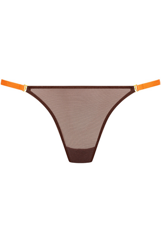 Maison Close Corps à Corps Sheer Mini Thong Brown