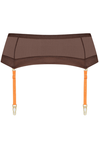 Maison Close Corps à Corps Suspender Belt Brown & Orange