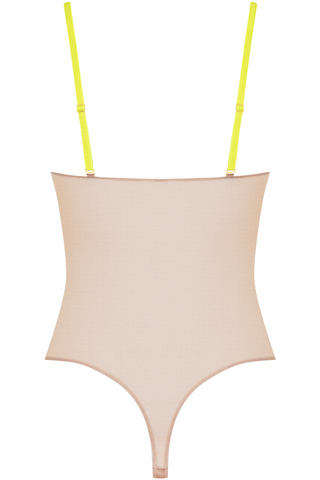 Maison Close Corps à Corps Thong Body Vanilla/Neon Yellow