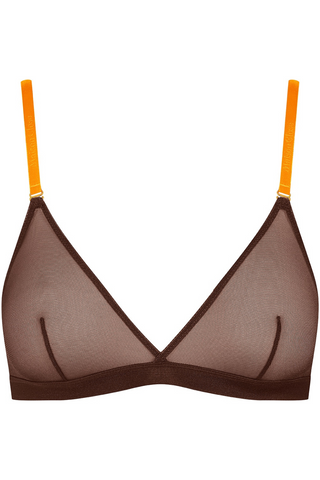 Maison Close Corps à Corps Sheer Triangle Bra Brown