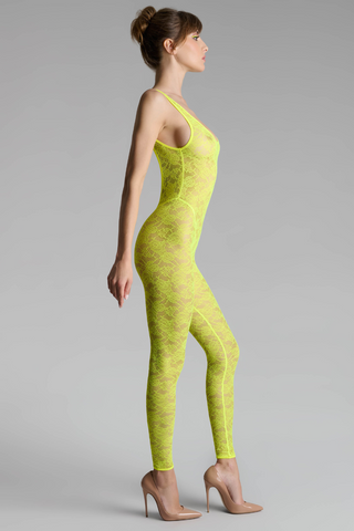 Maison Close Flashback Open Back Jumpsuit Neon Yellow