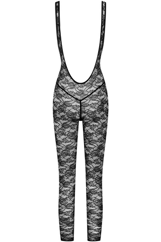 Maison Close Flashback Lace Open Back Jumpsuit Black