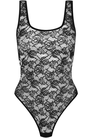 Maison Close Flashback Open Back Thong Bodysuit Black