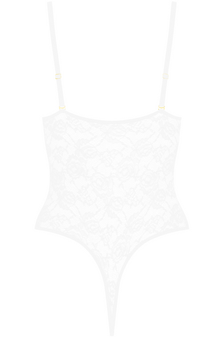 Maison Close Flashback Lace Thong Body White