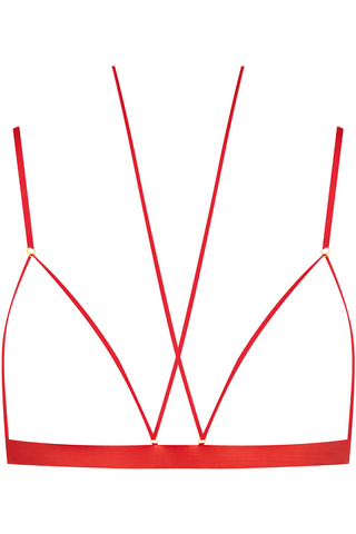 Maison Close French Kiss Open Triangle Bra Red