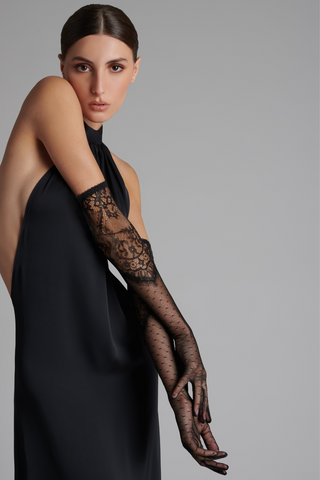 Maison Close Inspiration Divine Long Lace Gloves Black