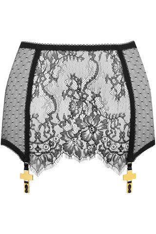 Maison Close Inspiration Divine Lace Mini Suspender Skirt Black