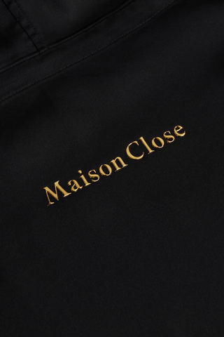 Maison Close Les Fétiches Long Satin Hooded Cape Black