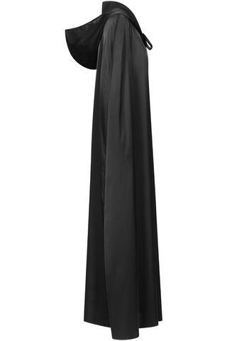 Maison Close Les Fétiches Long Satin Hooded Cape Black