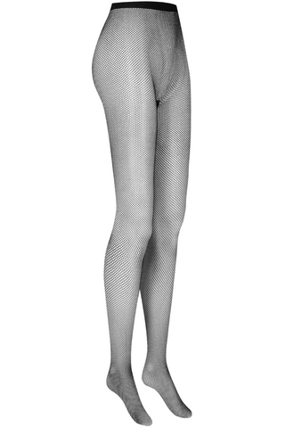 Maison Close Lurex Fishnet Tights Black & Silver 25 Denier