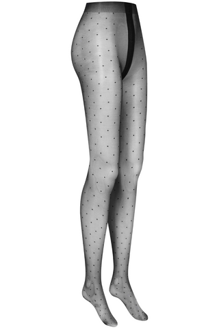 Maison Close Plumetis Tights 15 Denier Black