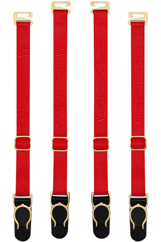 Maison Close Signature Suspender Straps Red/Gold