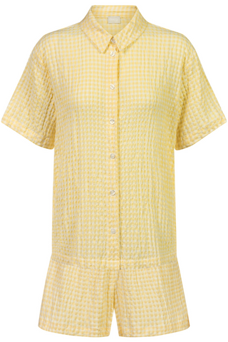 Mey Vichy Dreams Short Pyjama Set Lemon Butterfly