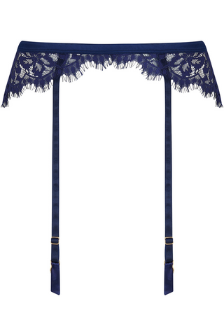 Muse by Coco de Mer Beatrice Suspender Belt Navy