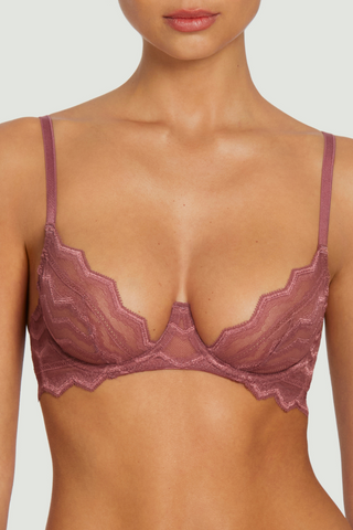 Muse by Coco de Mer Margot Plunge Bra Deep Rose