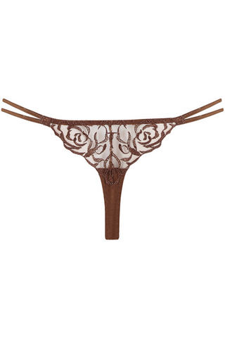 Muse by Coco de Mer Rosalia Thong Cocoa