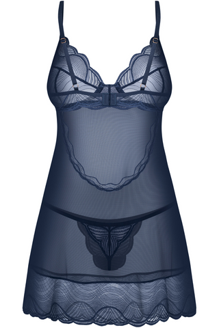 Sheer Blue Babydoll & Thong Set | Obsessive Nightly Blue | Sexy Lingerie