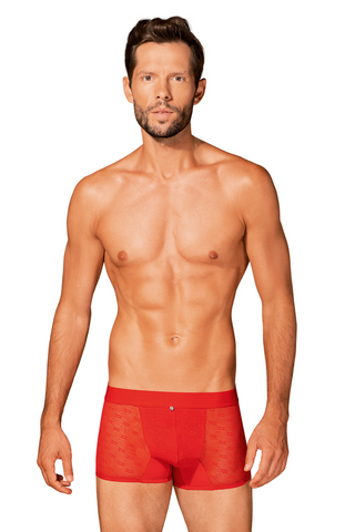 Obsessive Men's Sheer Red Boxer Shorts Obsessiver