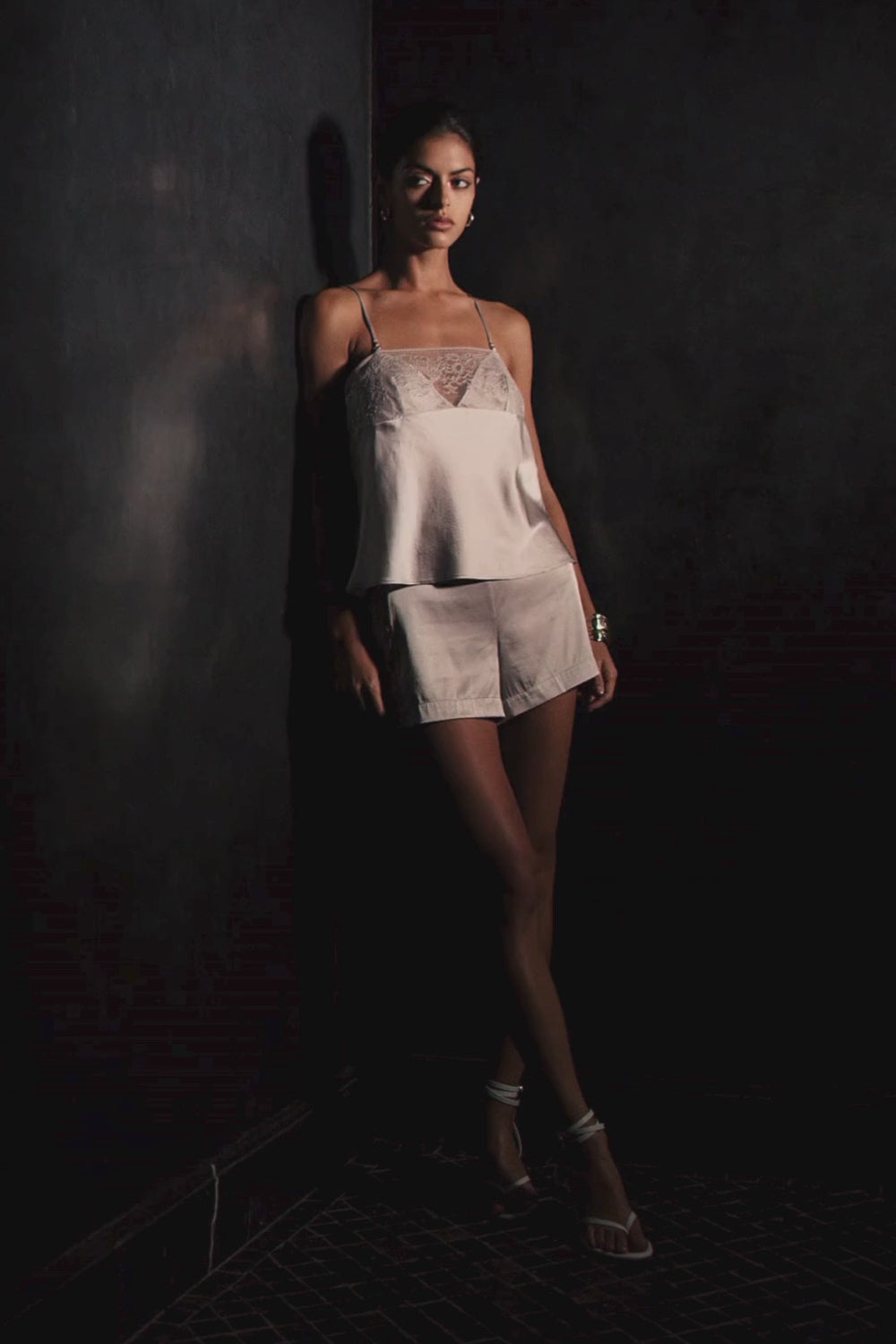 Silk Camisole Silver | Luxury Nightwear | Aubade Midnight Whisper