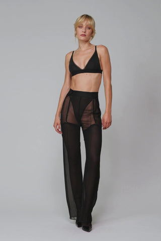 Maison Close Le Vestiaire Chiffon Suspender Trousers Black