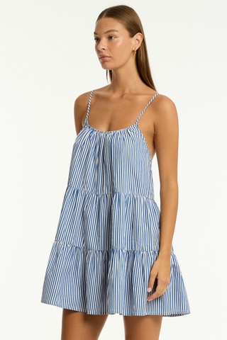 Sea Level Boathouse Short Sundress Blue